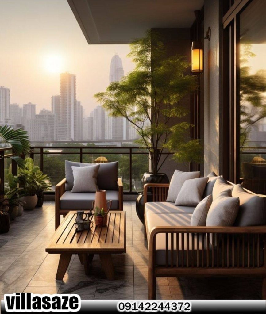 مبلمان چوبی فضای باز ویلایی