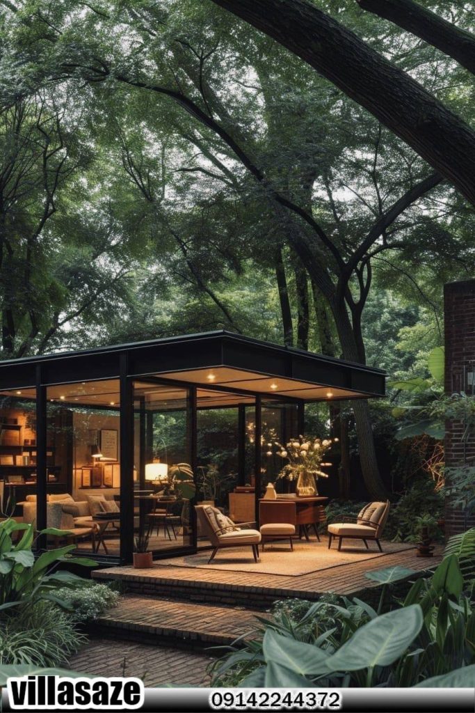 آلاچیق فلزی چوبی ویلایی 