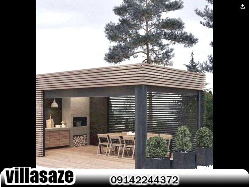 آلاچیق چوبی فلزی ویلایی