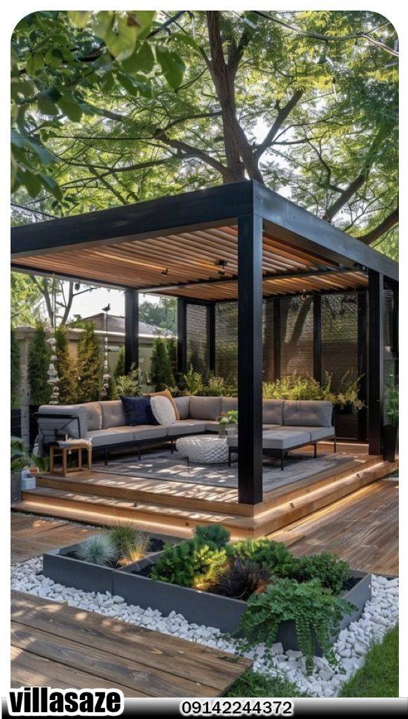 آلاچیق ویلایی به همراه مبلمان ویلایی فلزی