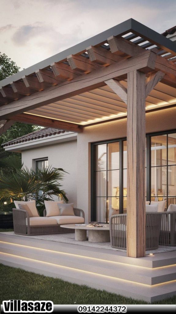 آلاچیق چوبی فلزی ویلایی 