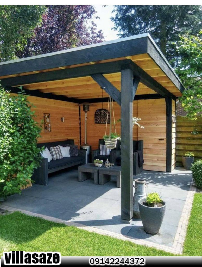 آلاچیق فلزی چوبی فضای باز