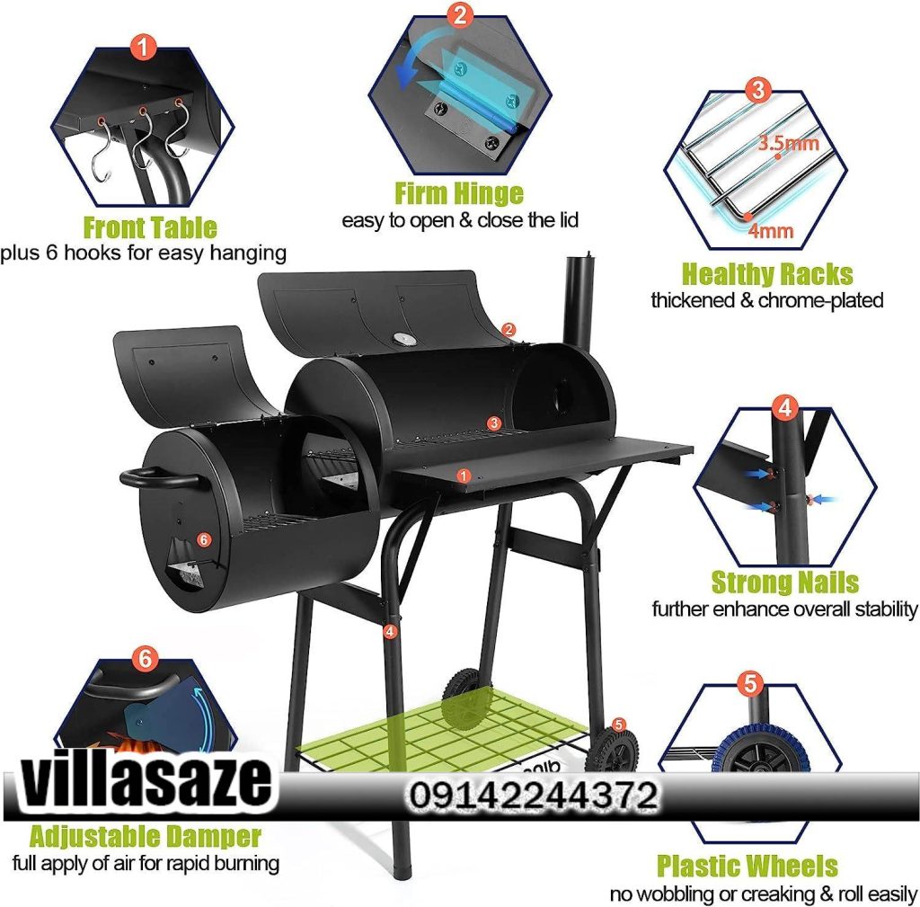باربیکیو ذغالی چرخ دار ویلایی