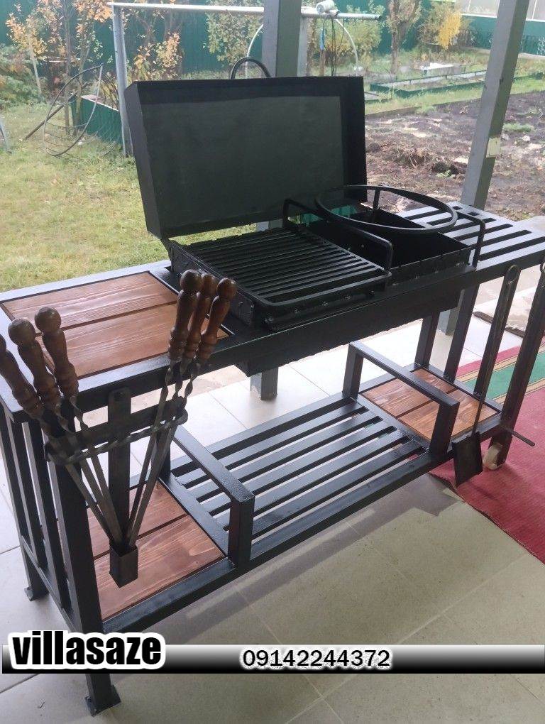 باربیکیو ذغالی باغی ویلایی فلزی ایستاده