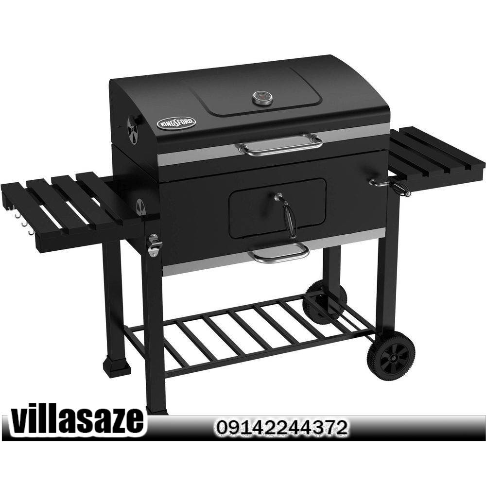 باربیکیو ذغالی ویلایی چرخ دار و سینی کناری