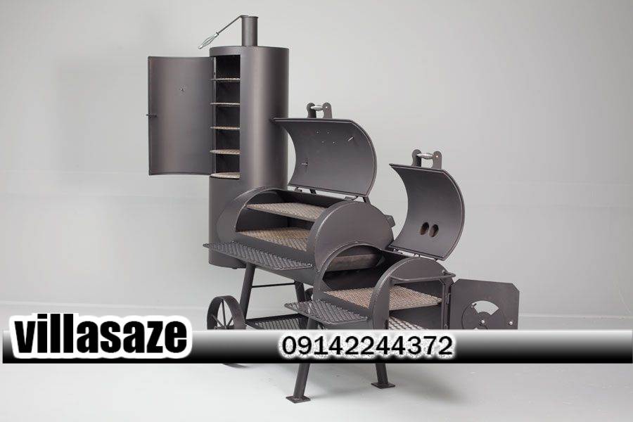 باربیکیو ذغالی گازی حرفه ای با پایه چرخ دار با بهترین کیفیت