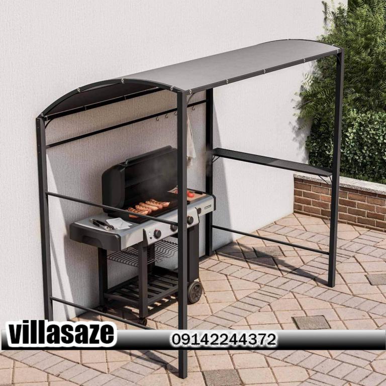 باربیکیو ذغالی گازی ویلایی با الاچیق فلزی