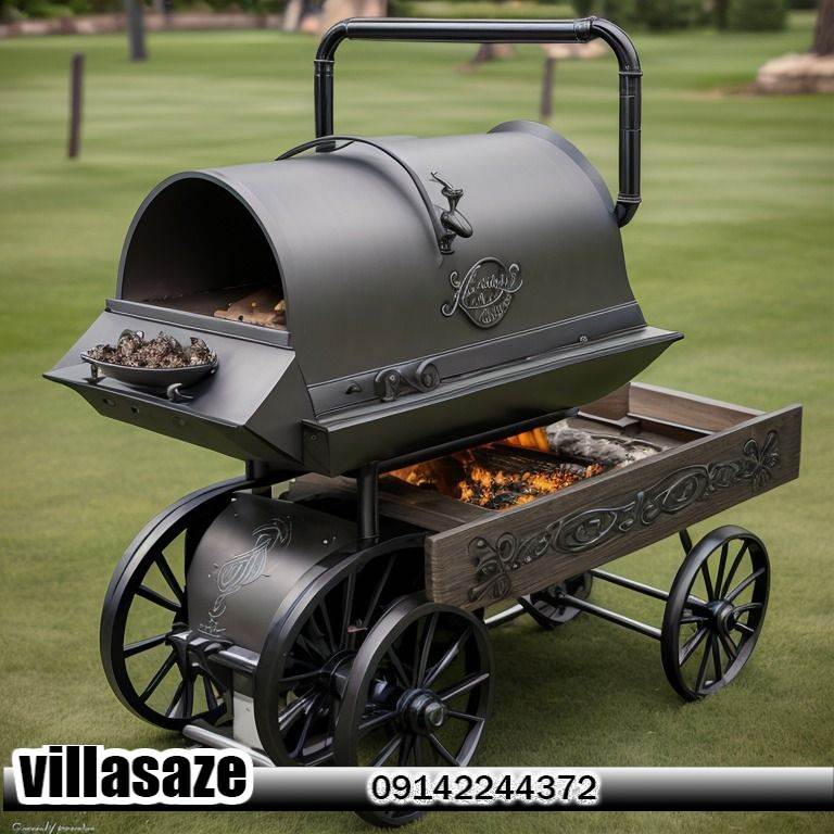 باربیکیو ذغالی ویلایی چرخ دار مناسب فضای باز با کیفیت عالی