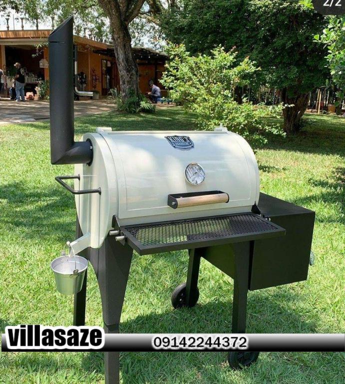 باربیکیو ذغالی ویلایی چرخ دار و سینی کناری