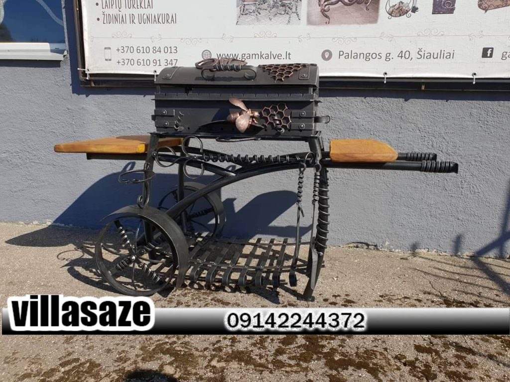 باربیکیو ذغالی دارای سینی کناری و چرخ دار